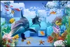 3d de papel personalizado foto de la pared mural de papel pintado 3D mediterránea mundo submarino Dolphin fondo de pantalla de fondo para murales paredes 3d