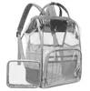 10PCS Girl Pvc Transparent Large Capacity Multifunction School Bag 4Colors Women Waterproof Travel Backpack Bag
