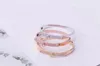 Europa Ameryka klasyczna marka zestawów biżuterii Lady Brass Ustawienia Diamond Double Rivet H Letter 18k Gold Engagement Bracelets Pierścień 3 C9019015