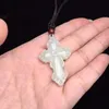 Natural Jade A Goods Xinjiang White Afghan Jade Jesus Cross Pendant Pendant Wholesale