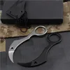 Högkvalitativ liten Karambit Claw Knife 1.29 "D2 Steel Blade Full Tang Rostfritt stål Hantera taktiska klo knivar med kydex