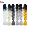 Ombre Jumbo Brahive Hair Synthetic Двухтологический цвет волос Черные коричневые джамбо -косы наращивания Cheveux 24 -дюймовые омбре коробки 4727926