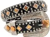 Western Style Bling Crystal Rhinestone Belt med färgglad glas diamantstuddad trim avtagbar spänne för kvinnor hela2578153