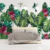 Personnalisé Toute Taille Papier Peint Mural 3D Feuille Verte Moderne Simple Style Nordique Peinture Murale Salon TV Canapé Chambre Fonds D'écran 3D