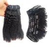Hot Sälj Afro Kinky Curly Clip i hårförlängning 4b 4c 120g / pc 100% riktigt mänskligt hår Ombre 1b / 4/27 fabrik direkt