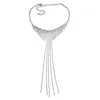Fashionn Brand claw Crystal Choker necklace Women Rhinestone Tassel statement necklaces&pendants Silver wedding chunky necklace jewelry 2017