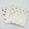 Confezione regalo 25 pezzi Foglio rosa / oro Dot Stripe Sacchetto di carta Bomboniera per bomboniere Sacchetti di caramelle Imballaggio Dolcetto Craft Popcorn Bag1