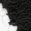 Boho Tanrıça Locs Sentetik Düz 1B Hata 12 inç 18 Tığ Örgü Saç Avrupa Amerika Birleşik Devletleri Siyah Dokuma Saç