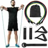Yoga fitness Resistance Bands 11 Piece Suit Bodybuilding Wall Pulley Multi Function Tension Rope Trainer Fitness Equipment Suit