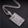 Collana con pendente a forma di testa di teschio con cuore di pesca e cuore di pesca ghiacciata da uomo Bling Bling con gioielli hip-hop con catena di corda da 24 pollici da 3 mm