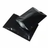7.5 * 10 cm, 100 sztuk Błyszczący Czarny Resealable Plastic Etui Wood Book Metallic Mylar Folia Zip Blokada Zip