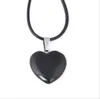 Collana di cristallo Druzy cuore Charms Drusy con catene in pelle cerata Collane con ciondolo in pietra naturale