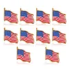 10pcs/lot American Flag Lapel Pin United States USA Hat Tie Tack Badge Pins Mini Brooches for Clothes Bags Decoration