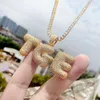 A-Z Custom Name Bubble Letters Necklaces Mens Fashion Hip Hop Smycken Iced Out Gold Silver Initial Letter Pendant Halsband