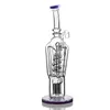 New Dab Rig tubo reto curvo roxo narguilé em espiral Camada de filtro embutida Coletor de fumaça Bongos de vidro de 12,5 polegadas