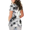 T-shirt Tie-dyed Scollo a V Top Summer Street Tees Moda femminile Camicie a maniche corte Casual Harajuku Blusas Abbigliamento donna firmato B7513