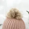 Winter nieuwe breien baby cap schattige pom pom baby kinderen jongen meisje winter hoed caps verstelbare honkbal cap beanie jongens meisjes zon hoeden gratis schip