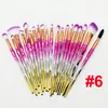 Diamond Makeup Brushes 20st Pulver Brush Kit Face and Eye Brush Puff Batch Colorful Borst Foundation Borstes Beauty Cosmetics av ​​DHL