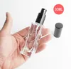 Flacon vaporisateur carré en verre rechargeable, atomiseur de Parfum vide, bouteilles de Parfum en verre transparent, bouchon or noir argent SN826, 3/6/10/20/30/ml