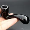 Straight Thicken Black Smoking Pipes Fashion Pyrex Oil Burner Hand Spoon Use for Tobacco