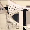 2.5M White Lace Fabric Banner Pennant Wedding Flag Bunting Decor Vintage Party Birthday Wedding Garland Home Decoration