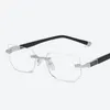 Partihandel-Presbyopic Spectacles Clear Glass Lens Unisex Rimless Anti-Blue Light Glasses Ram av glasögon Strength +1.0 ~ +4.0