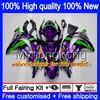 Injection OEM Pour KAWASAKI ZX-10R 1000CC 2016 2017 2018 Vert bleu 335MY.64 ZX1000 ZX 10 R ZX 1000 ZX 10R ZX10R 16 17 18 100% Fit Carénage