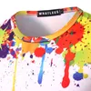 Print Tops Splashed Paint Tops Summer T Shirt Men Short Sleeve Novelty Printed 3d T -Shirts Personality Round Neck Tees Zootop Bear Trend