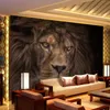 Photo Wallpaper Custom 3D Stereo HD Wildlife Lion Backdrop Wall Mural Hotel Living Room Classic Decor Wall Paper Papel De Parede