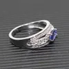 Promozione anello di tanzanite naturale 4mm * 6mm anello di pietra di tanzanite da 0,5 ct anello in argento massiccio 925 con pietra preziosa regalo romantico di compleanno