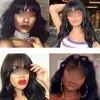 HD Lace Front Human Hair Wigs With Bangs For Women Black Body Wave Full Laces Wig Pre Plucked Brazilian Remy