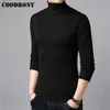 Coudrony Mens Suéters Cashmere Algodão Camisola Homens Soft Knitwear Puxe Homme Inverno Espesso Quente Turtleneck Lã Pulôver Homens 91011 SH190930