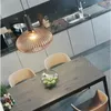 현대 늑골이있는 유리 펜던트 램프 연기 코냑 녹색 유리 식당 식당 호텔 침대 옆 막대기 북유럽 현탁액 빛 정착물
