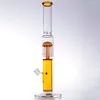 17.3 inç düz cam bong nargile sarı mantar dab teçhizat kuş kafesi perc su boruları petrol platformları kase ile sigara içmek için