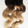 Loop Micro Ring Machine Made Remy Hair Extension 100 Capelli umani onda del corpo Ombre Piano Color Micro Link 1B613 a Bleach Blonde6982294