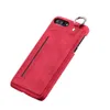 PU Leather Protective Cover for iPhone XS 11 Pro Max XR 8 Plus Card Slot Keyring Slim Fit Shockproof Full Protect Cover Case