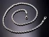 Real Plated Stainless Steel Rope Chain Necklace for Men Gold Chains Fashion Jewelry Gift