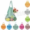 Stringa riutilizzabile Shopping Frutta Verdura Borsa della spesa Shopper Tote Borsa a tracolla in cotone intrecciato a rete Borsa a mano Borsa per la casa5173