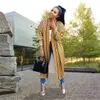 Stampa cappotto casuale allentato manica lunga Cardigan Moda Lady X-Long Top 2019 lato della molla via di autunno hipsters Outfits