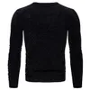 2020 new designer mens solid sweater fashion round neck hole knit cotton sweaters jumper slim fit pullover sweater Euro size