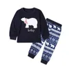 Outfits Kerstfamiliepyjama Moeder Dochterkleding Mama Papa Baby Kerstpyjama Family Look Vader Zoon Bijpassende kledingsets Sleepw