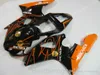 ZXMotor högkvalitativa kit för Yamaha R1 2000 2001 Orange Svart Fairings YZF R1 00 01 EF48