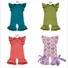 Vêtements pour bébés filles Ins Enfants Barboteuses à rayures florales Robe d'été pour bébé Barboteuse à manches flottantes Capris Combinaison pour nouveau-né boutique Vêtements LT579