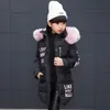 Neue 2019 Mode Kinder Winter Jacke Mädchen Winter Mantel Kinder Warme Dicke Pelz Kragen Mit Kapuze lange unten Mäntel Für Teenager 4Y-14Y