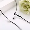 New Arrival Single One White Pearl Choker Necklace on Genuine Leather Cord Handmade Jewelry for Women Girls Gift