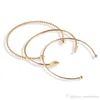 3pcs/set bangle fashion simple personal leaf ثلاث قطع سوار مفتوح