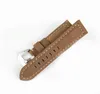 22 24 26mm Men Watch Band Men preto marrom liso de couro genuíno faixa de cinta de aço inoxidável PIN de prata Ferramentas de fivela 270d4683060