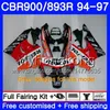 Kit voor Honda CBR900RR CBR 893RR voorraad rood heet 1994 1995 1996 1997 Body 260hm.25 CBR 893 CBR900 RR CBR893 RR CBR893RR 94 95 96 97 Kuip