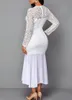 Royal sirène blanc mère de la mariée robes satille tulle plus taille applique bijou couche de mariage robe invitée robe longue manche hi lo