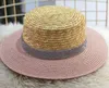 Summer Flat Top Chapeu Feminino Women Beach hat Shining Wide Brim Matches Color Ladies Straw Sun Hat 6pcs/lot